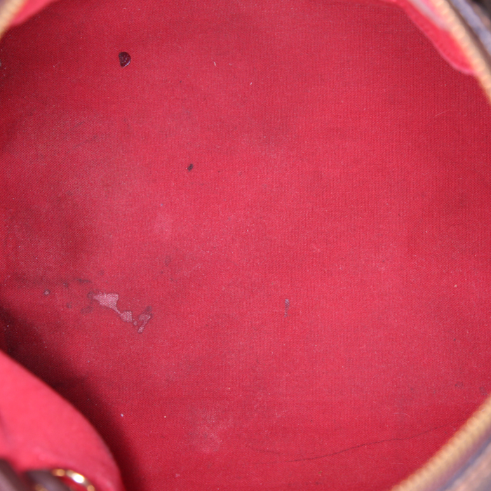 Bolso de mano Louis Vuitton Speedy 30 en lona Monogram ébano y cuero marrón - Detail D3