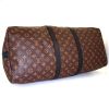 Borsa da viaggio Louis Vuitton Keepall 55 cm in tessuto a monogramma Macassar marrone e pelle nera - Detail D5 thumbnail