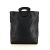 Shopping bag Louis Vuitton  North South in tela a scacchi e pelle nera - 360 thumbnail