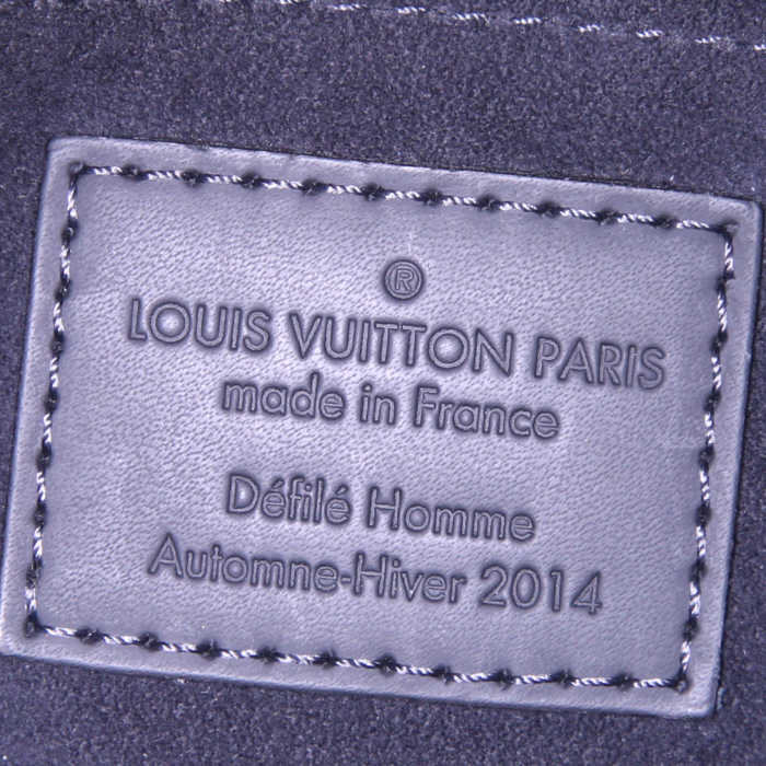 Louis Vuitton  North South shopping bag  in damier canvas  and black leather - Detail D4