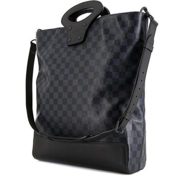 Sac cabas Louis Vuitton  North South en toile damier et cuir noir