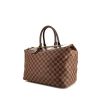 Greenwich travel bag in ebene damier canvas and brown leather - 00pp thumbnail