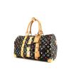 Louis Vuitton Keepall Editions Limitées weekend bag in black multicolor monogram canvas and natural leather - 00pp thumbnail