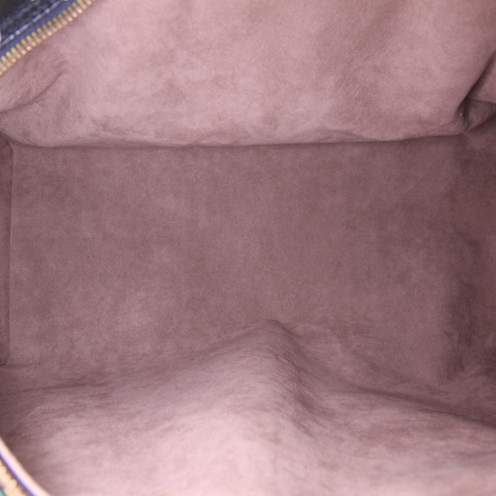 Sac de week end Louis Vuitton Keepall Editions Limitées en toile monogram multicolore noire et cuir naturel - Detail D2