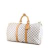 Louis Vuitton Keepall 50 cm travel bag in azur damier canvas and natural leather - 00pp thumbnail