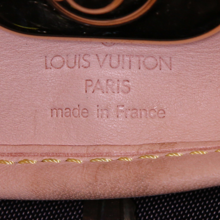 Porta abiti Louis Vuitton Porte-habits in tela monogram marrone e pelle naturale - Detail D4