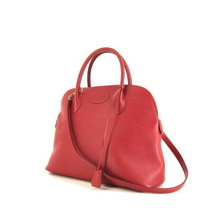 Hermes Bolide 37 cm handbag in red Casaque Courchevel leather - 00pp