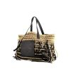 Loewe Anagram shopping bag in beige suede and black leather - 00pp thumbnail