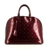 Sac à main Louis Vuitton Alma grand modèle en cuir verni monogram bordeaux - 360 thumbnail