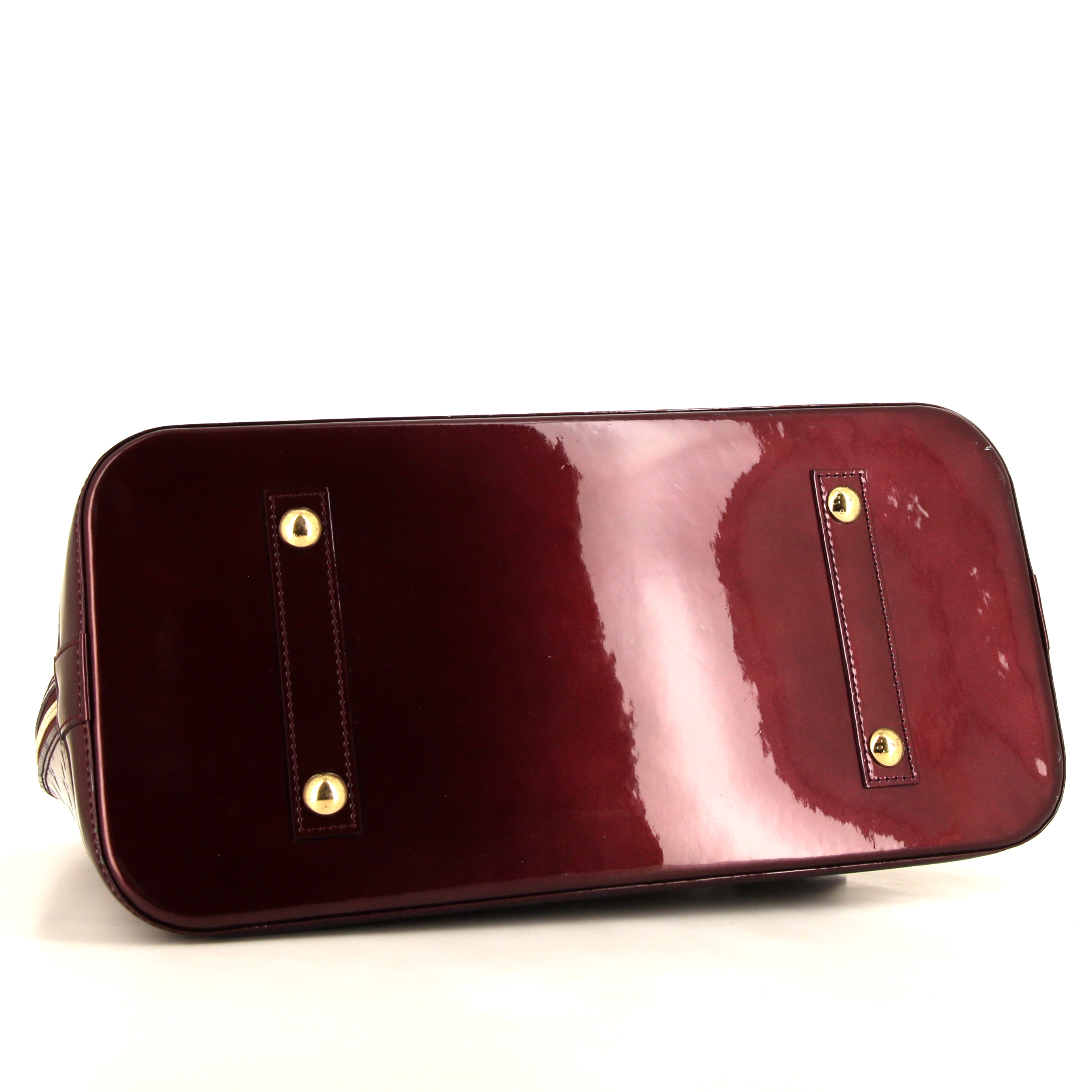 Louis Vuitton Alma large model handbag in burgundy monogram patent leather - Detail D4