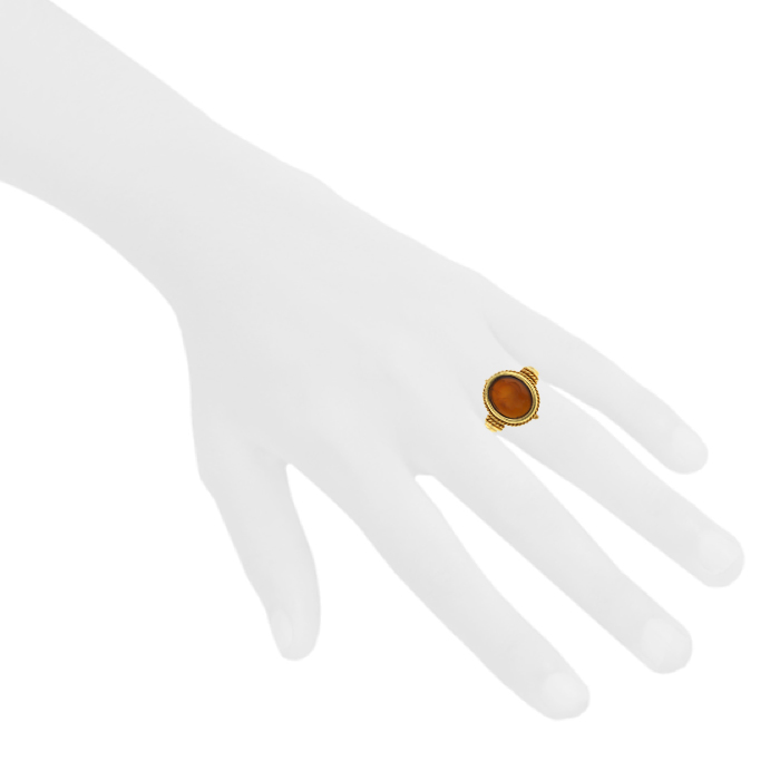Bague Vintage en or jaune et citrine - Detail D1