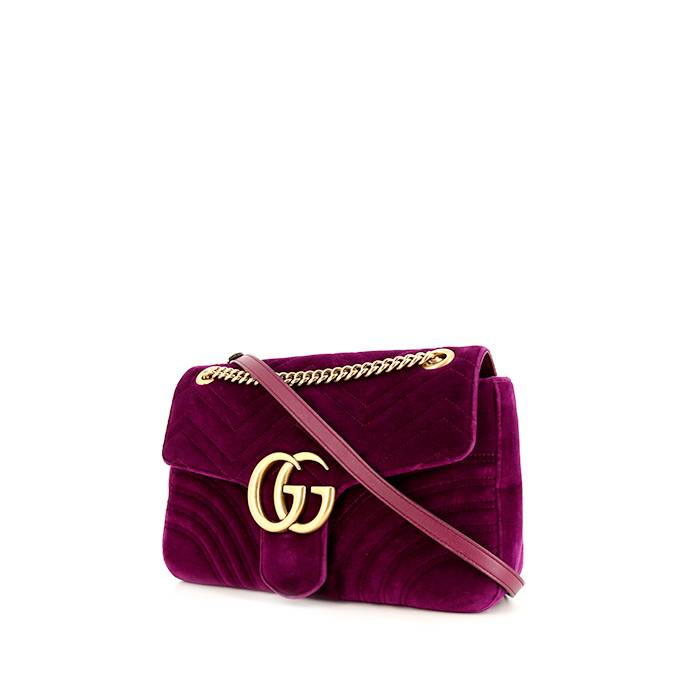 Gucci Gg Marmont Velvet Backpack in Purple