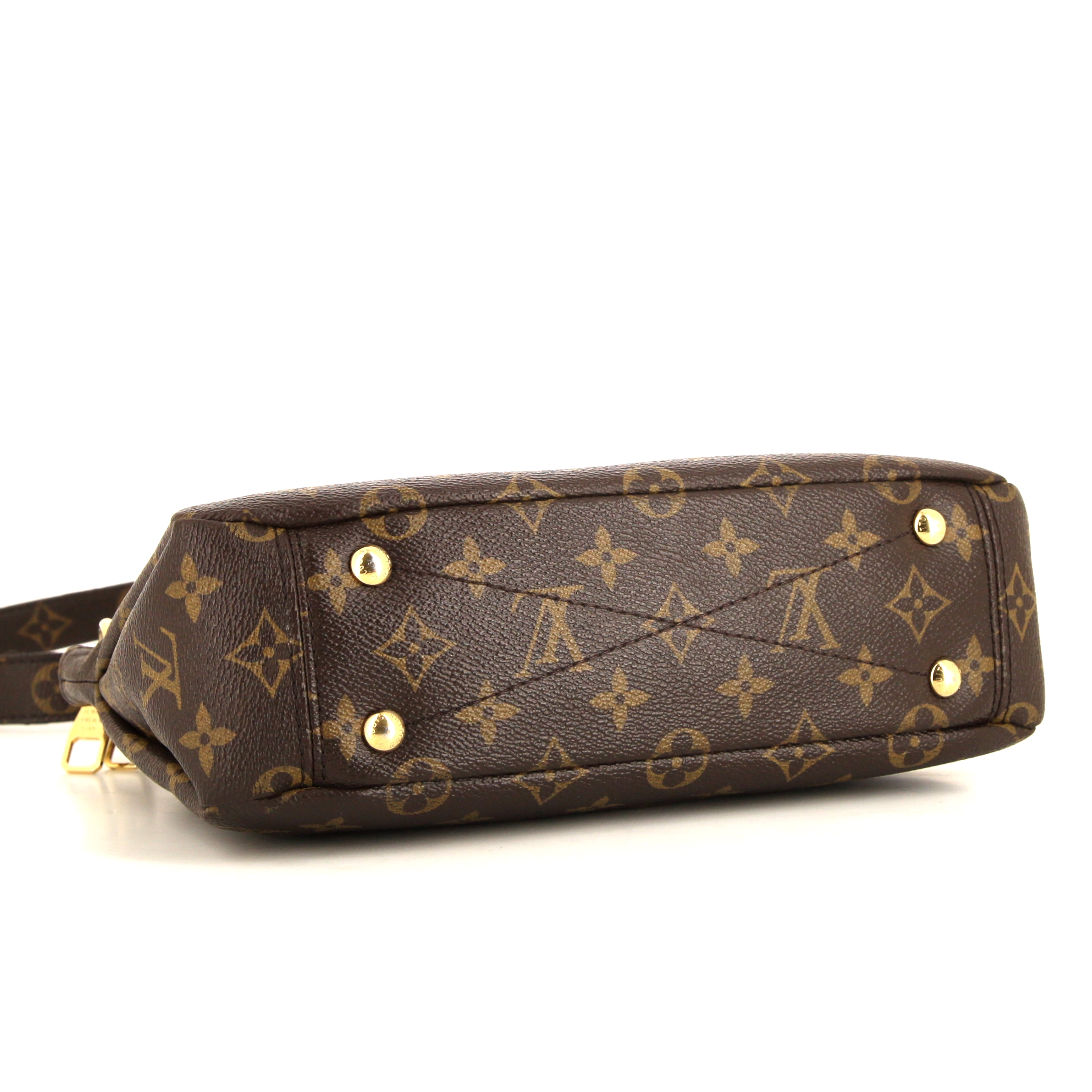 Sac bandoulière Louis Vuitton Pallas BB en toile monogram et cuir noir - Detail D5