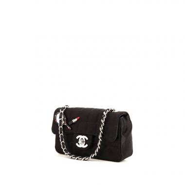 Sac bandoulière Chanel Timeless Mini en toile et cuir noire