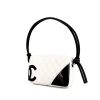 Chanel Cambon bag worn on the shoulder or carried in the hand in white python and black patent leather - 00pp thumbnail