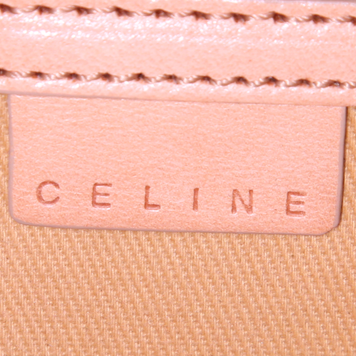 Sac à main Celine en daim monogram marron et cuir marron - Detail D3