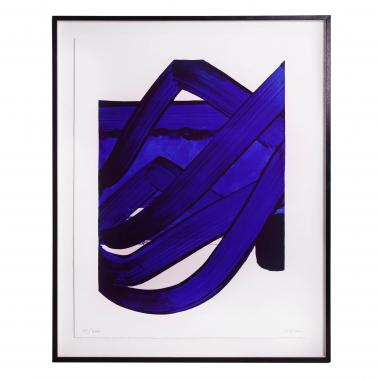 Pierre Soulages, "Sérigraphie 18", sérigraphie en couleurs, signée et numérotée, édition de 300 exemplaires numérotés, vendue encadrée, de 1988