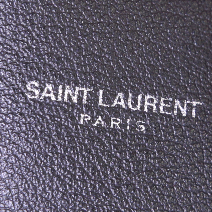 Saint Laurent Cabas YSL shopping bag in black leather - Detail D3