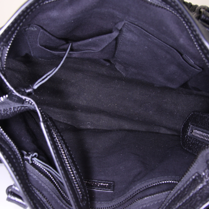 Bolso de mano Balenciaga Metallic Edge en cuero negro - Detail D3