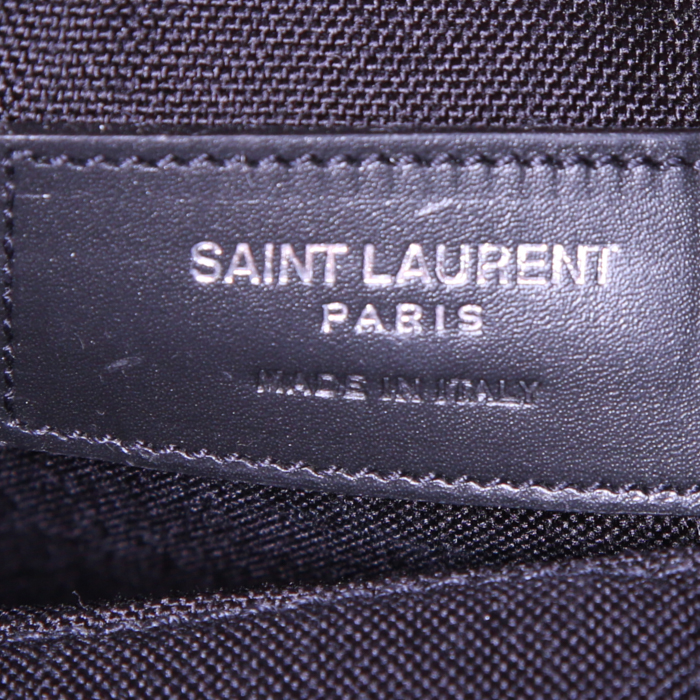 Saint Laurent City backpack in black canvas and black leather - Detail D3