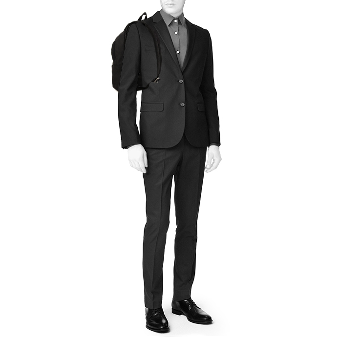 Saint Laurent City backpack in black canvas and black leather - Detail D1