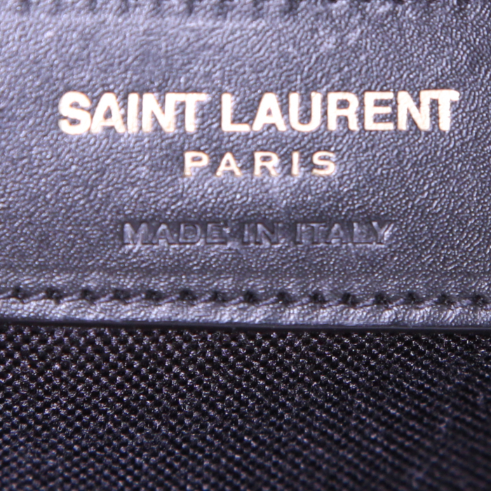 Zaino Saint Laurent City in tela nera e pelle nera - Detail D3