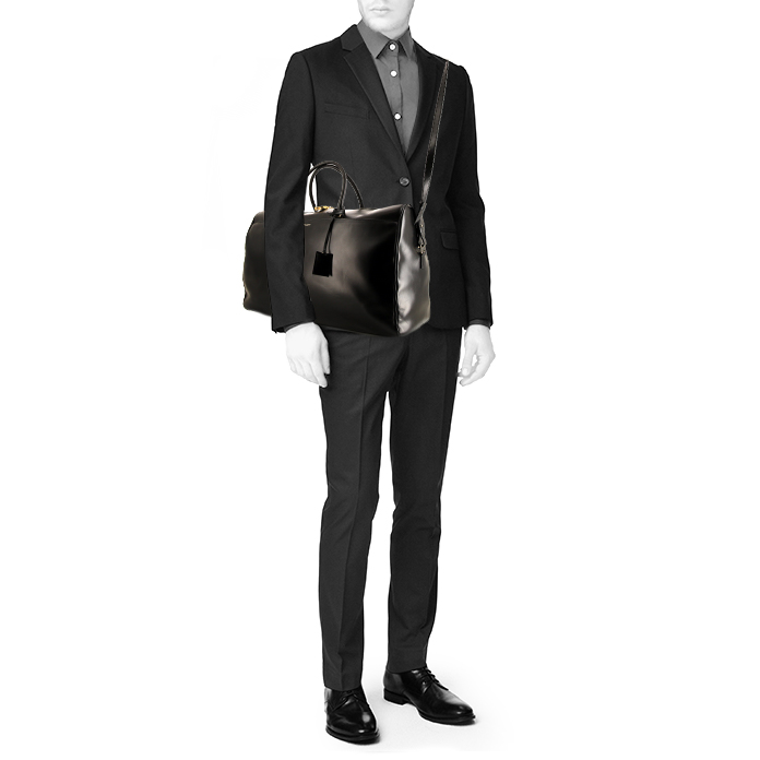 Saint Laurent 24 hours bag in black leather - Detail D1