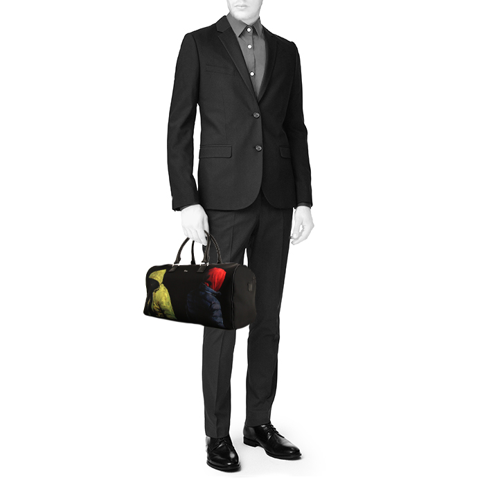 Dior weekend bag in black canvas and black leather - Detail D1