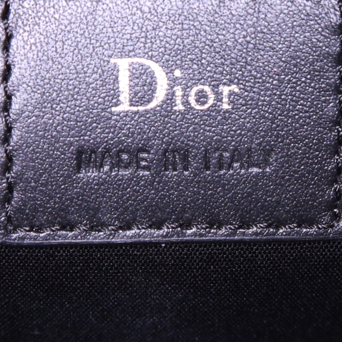 Dior weekend bag in black canvas and black leather - Detail D4