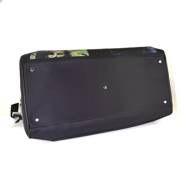 Dior weekend bag in black canvas and black leather - Detail D5