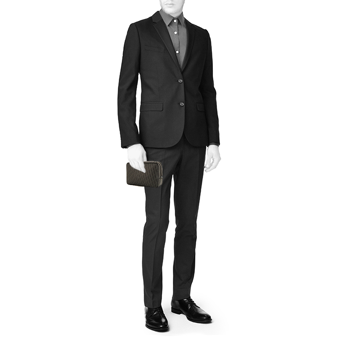 Dior in tela monogram grigia e pelle nera - Detail D1