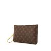 Bolsito de mano Louis Vuitton en lona Monogram marrón y cuero natural - 00pp thumbnail