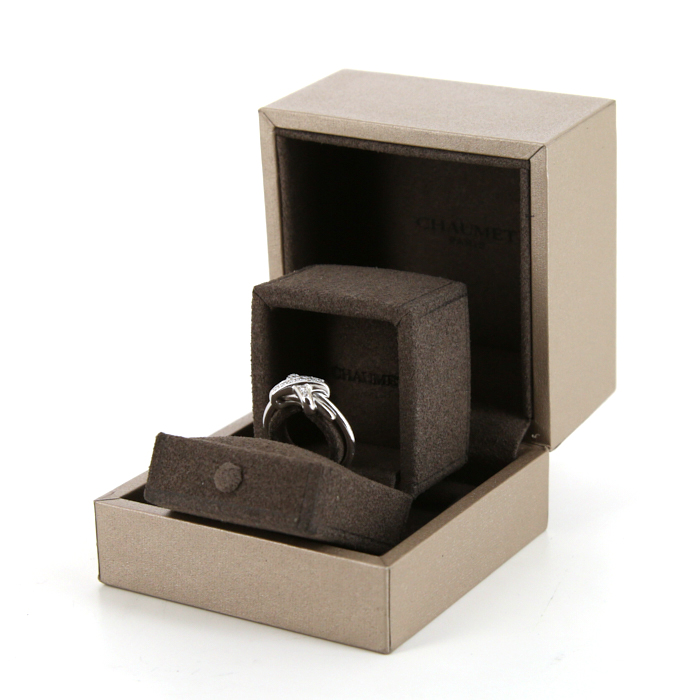 Sortija Chaumet Jeux de Liens en oro blanco y diamantes - Detail D2