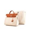 Zaino Hermès Herbag - Backpack in tela beige e pelle naturale - 00pp thumbnail