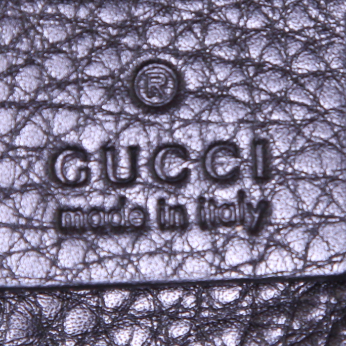 Gucci Bamboo shoulder bag in black leather and bamboo - Detail D4