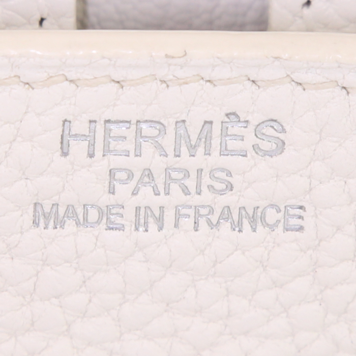 Borsa Hermes Birkin 35 cm in pelle togo bianca - Detail D3
