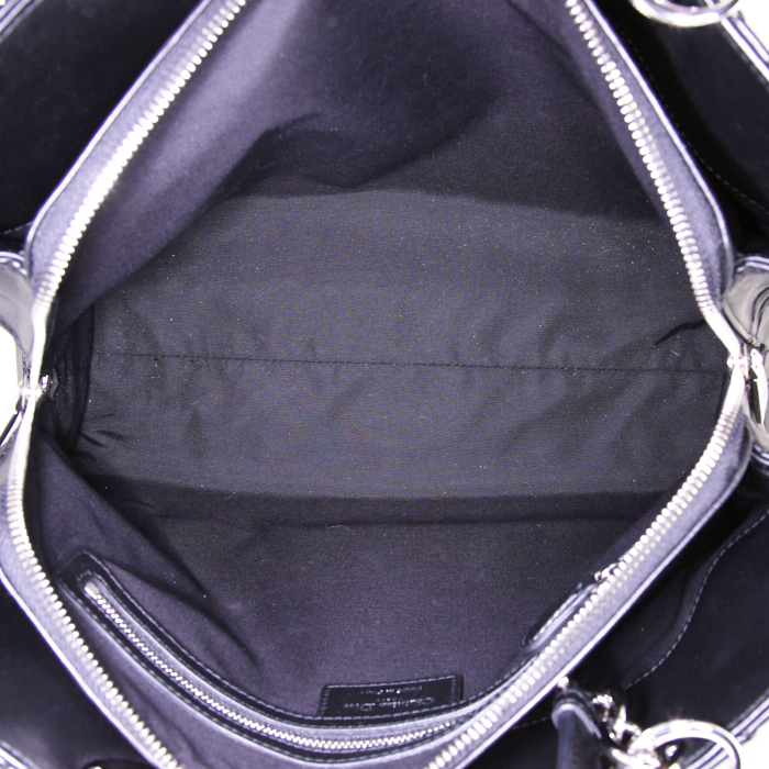 Sac cabas Dior Ultradior en cuir lisse noir - Detail D2