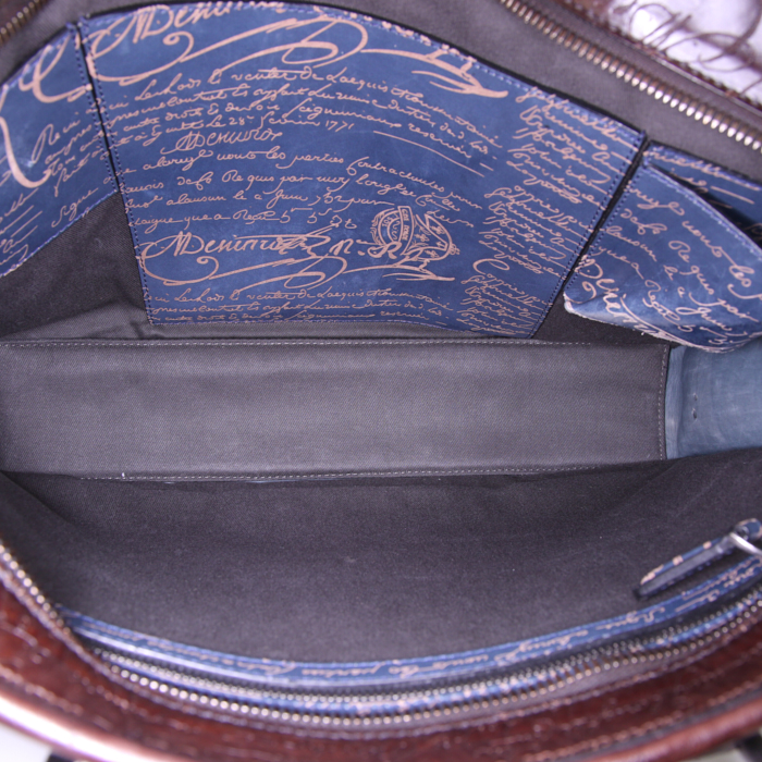 Berluti Un jour briefcase in brown leather - Detail D2