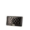 Chanel Boy wallet in black patent quilted leather - 00pp thumbnail