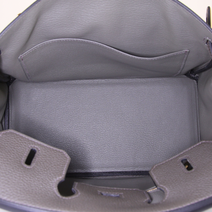Borsa Hermes Birkin 25 cm in pelle togo Vert de Gris - Detail D2