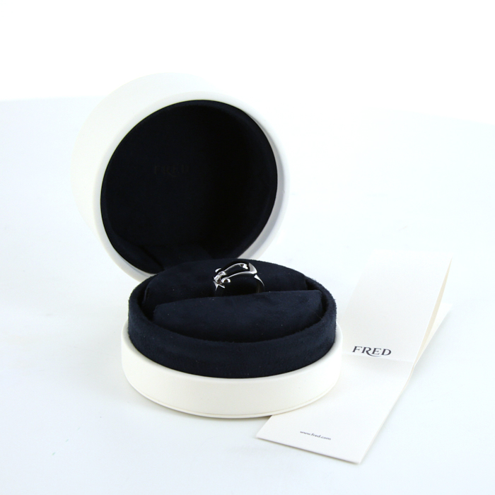 Fred Force 10 large model ring in white gold and diamonds - Detail D2