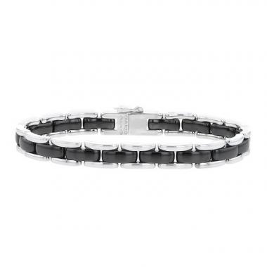 Bracelet souple Chanel Ultra petit modèle en or blanc et céramique noire