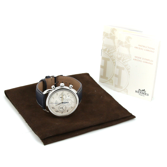 Reloj Hermes Arceau Chrono de acero Ref :  AR4.910 Circa  2011 - Detail D2