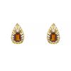 Vintage 1950's earrings in yellow gold and citrines - 00pp thumbnail
