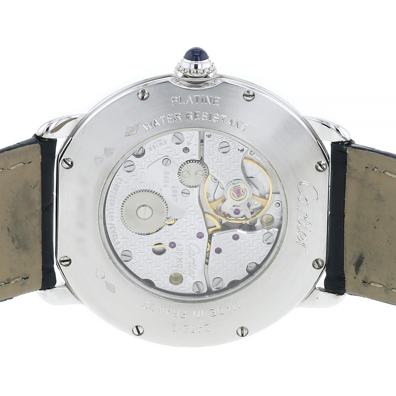 Reloj Cartier Ronde Louis Cartier de platino Ref :  2452 Circa  2000 - Detail D1