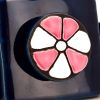Mithé Espelt, wooden box decorated with a pink flower in enamelled and embossed ceramic, from the 1960's/1980's - Detail D1 thumbnail