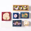 Mithé Espelt, wooden box decorated with a pink flower in enamelled and embossed ceramic, from the 1960's/1980's - Detail D2 thumbnail
