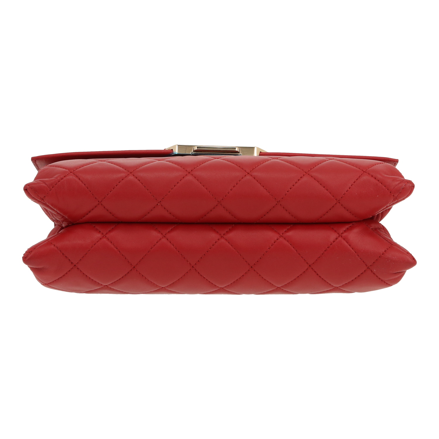 Bolso bandolera Chanel   en cuero acolchado rojo - Detail D1
