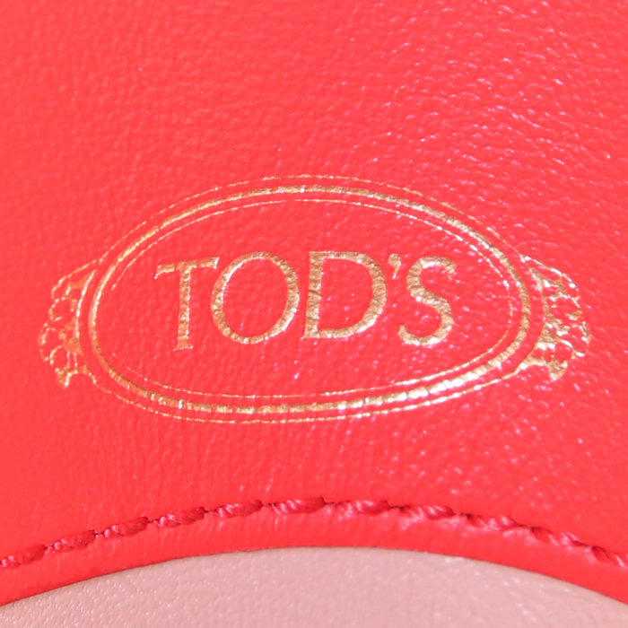 Sac bandoulière Tod's petit modèle en cuir rouge - Detail D3