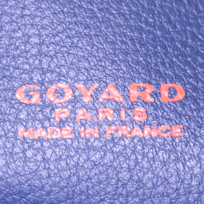 Goyard Anjou mini shopping bag in blue Goyard canvas and blue leather - Detail D3